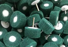 ล้อขัดสก็อตไบท์ล้วนมีแกน สีเขียว